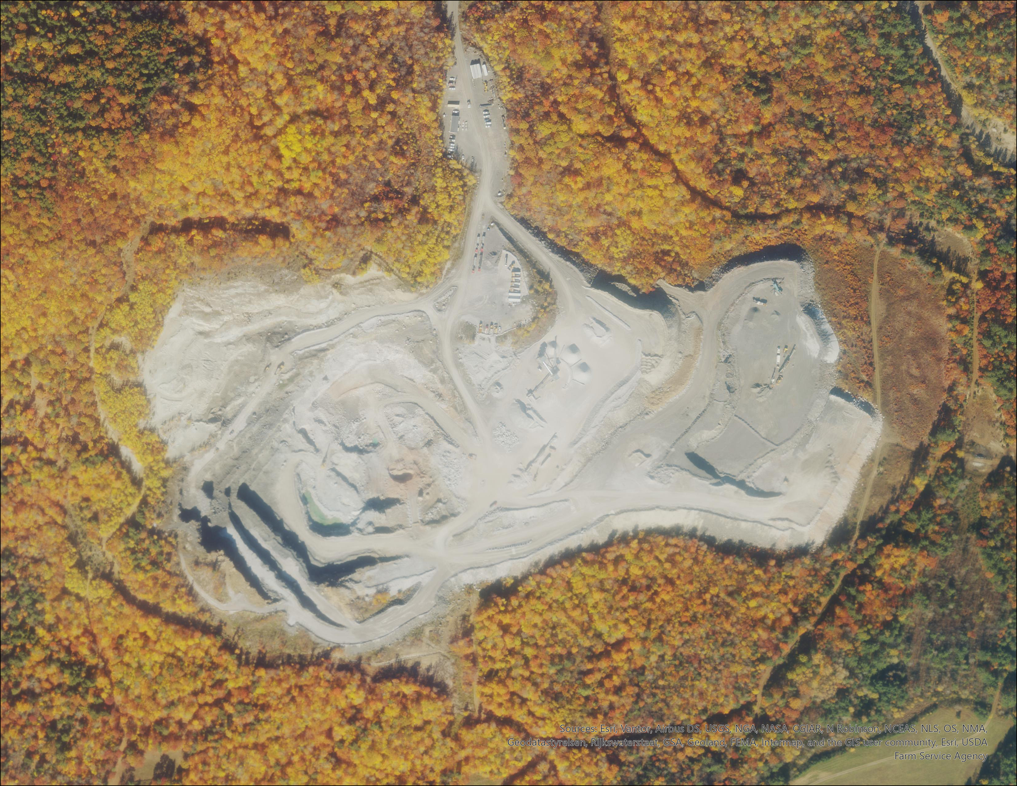 Aerial imagery of the Oak Hill pit in Lewis, New York